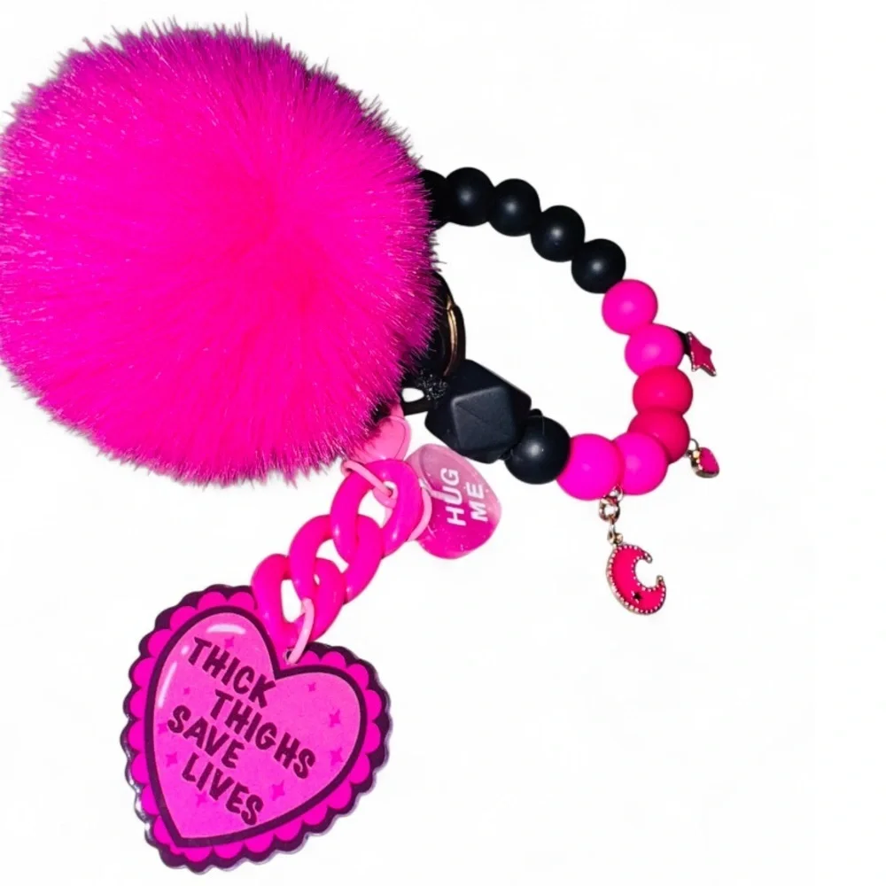 Thick Thighs Save Lifes Women’s Silicone Beaded Keychain